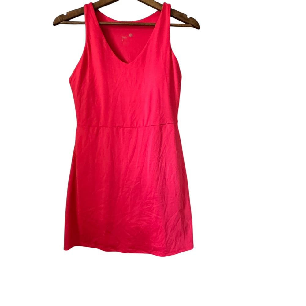 GapFit Women S Vibrant Pink V Neck Sleeveless Fit Flare Dress Activewear Casual
